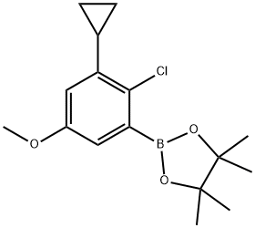 2-Chloro-3-cyclopropyl-5-methoxyphenylboronic acid pinacol ester Struktur