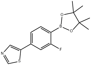 4-(Thiazol-5-yl)-2-fluorophenylboronic acid pinacol ester Struktur