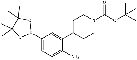 tert-butyl 4-(2-amino-5-(4,4,5,5-tetramethyl-1,3,2-dioxaborolan-2-yl)phenyl)piperidine-1-carboxylate Struktur