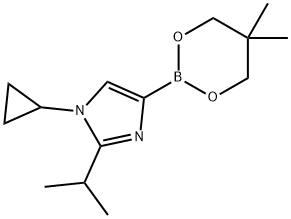 N-Cyclopropyl-2-(iso-propyl)imidazole-4-boronic acid neopentylglycol ester Struktur