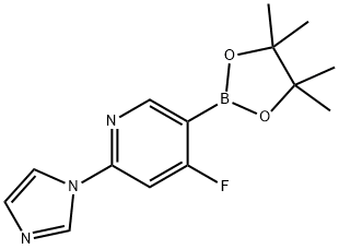 4-Fluoro-2-(imidazol-1-yl)pyridine-5-boronic acid pinacol ester Struktur