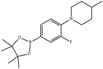 3-Fluoro-4-(4-methylpiperidin-1-yl)phenylboronic acid pinacol ester Struktur