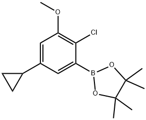 2-Chloro-3-methoxy-5-cyclopropylphenylboronic acid pinacol ester Struktur