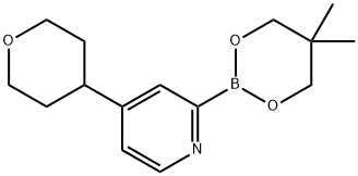 4-(Oxan-4-yl)pyridine-2-boronic acid neopentylglycol ester Struktur