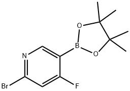 2-bromo-4-fluoro-5-(4,4,5,5-tetramethyl-1,3,2-dioxaborolan-2-yl)pyridine Struktur