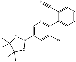 5-Bromo-6-(2-cyanophenyl)pyridine-3-boronic acid pinacol ester Struktur