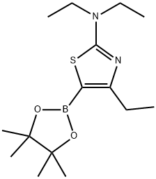 4-Ethyl-2-(diethylamino)thiazole-5-boronic acid pinacol ester Struktur