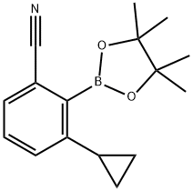 2-Cyano-6-cyclopropylphenylboronic acid pinacol ester Struktur