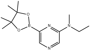 N-ethyl-N-methyl-6-(4,4,5,5-tetramethyl-1,3,2-dioxaborolan-2-yl)pyrazin-2-amine Struktur