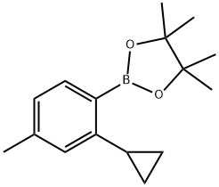 2-(2-cyclopropyl-4-methylphenyl)-4,4,5,5-tetramethyl-1,3,2-dioxaborolane Struktur