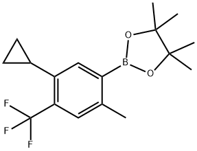 2-Methyl-4-trifluoromethyl-5-cyclopropylphenylboronic acid pinacol ester Struktur