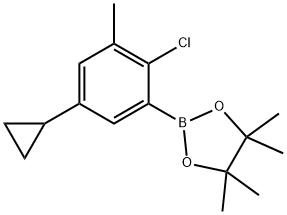 2-Chloro-3-methyl-5-cyclopropylphenylboronic acid pinacol ester Struktur