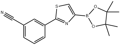 2-(3-Cyanophenyl)thiazole-4-boronic acid pinacol ester Struktur