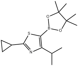 4-(iso-Propyl)-2-(cyclopropyl)thiazole-5-boronic acid pinacol ester Struktur