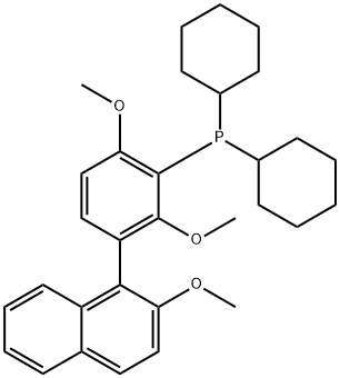 Dicyclohexyl[2,6-dimethoxy-3-(2-methoxy-1-naphthyl)phenyl]phosphine Struktur