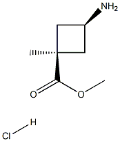 methyl cis-3-amino-1-methylcyclobutane-1-carboxylate hydrochloride Struktur