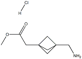 methyl 2-[3-(aminomethyl)bicyclo[1.1.1]pentan-1-yl]acetate hydrochloride Struktur