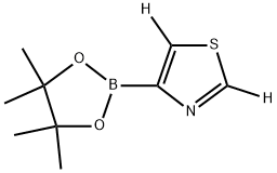 4-(4,4,5,5-tetramethyl-1,3,2-dioxaborolan-2-yl)thiazole-2,5-d2 Struktur