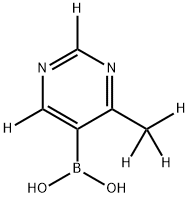 (4-(methyl-d3)pyrimidin-5-yl-2,6-d2)boronic acid Struktur