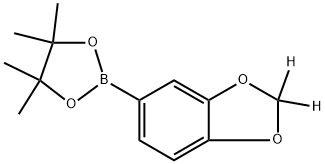 2-(benzo[d][1,3]dioxol-5-yl-2,2-d2)-4,4,5,5-tetramethyl-1,3,2-dioxaborolane Struktur