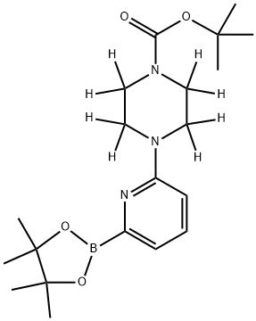 tert-butyl 4-(6-(4,4,5,5-tetramethyl-1,3,2-dioxaborolan-2-yl)pyridin-2-yl)piperazine-1-carboxylate-2,2,3,3,5,5,6,6-d8 Struktur