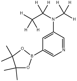 N-(ethyl-d5)-N-(methyl-d3)-5-(4,4,5,5-tetramethyl-1,3,2-dioxaborolan-2-yl)pyridin-3-amine Struktur