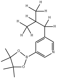 3-(2-(methyl-d3)propyl-1,1,2,3,3,3-d6)-5-(4,4,5,5-tetramethyl-1,3,2-dioxaborolan-2-yl)pyridine Struktur