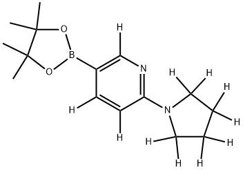 2-(pyrrolidin-1-yl-d8)-5-(4,4,5,5-tetramethyl-1,3,2-dioxaborolan-2-yl)pyridine-3,4,6-d3 Struktur