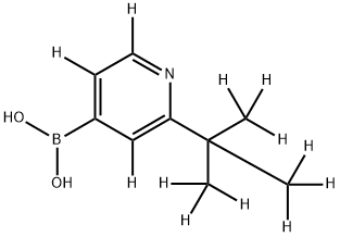 (2-(2-(methyl-d3)propan-2-yl-1,1,1,3,3,3-d6)pyridin-4-yl-3,5,6-d3)boronic acid Struktur