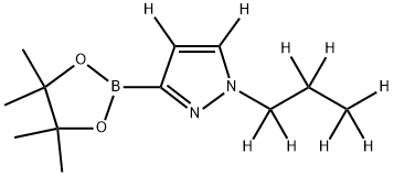 1-(propyl-d7)-3-(4,4,5,5-tetramethyl-1,3,2-dioxaborolan-2-yl)-1H-pyrazole-4,5-d2 Struktur