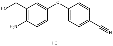 4-(4-amino-3-(hydroxymethyl)phenoxy)benzonitrile hydrochloride Struktur