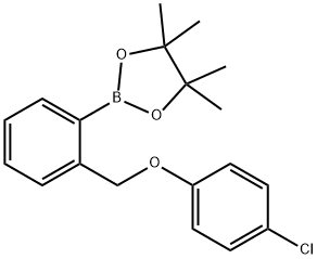 2-(2-((4-chlorophenoxy)methyl)phenyl)-4,4,5,5-tetramethyl-1,3,2-dioxaborolane Struktur