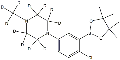 1-(4-chloro-3-(4,4,5,5-tetramethyl-1,3,2-dioxaborolan-2-yl)phenyl)-4-(methyl-d3)piperazine-2,2,3,3,5,5,6,6-d8 Struktur