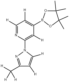 2-(3-(methyl-d3)-1H-pyrazol-1-yl-4,5-d2)-4-(4,4,5,5-tetramethyl-1,3,2-dioxaborolan-2-yl)pyridine-3,5,6-d3 Struktur