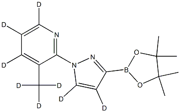 3-(methyl-d3)-2-(3-(4,4,5,5-tetramethyl-1,3,2-dioxaborolan-2-yl)-1H-pyrazol-1-yl-4,5-d2)pyridine-4,5,6-d3 Struktur