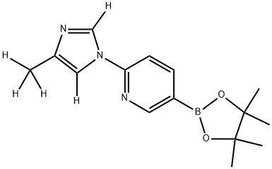 2-(4-(methyl-d3)-1H-imidazol-1-yl-2,5-d2)-5-(4,4,5,5-tetramethyl-1,3,2-dioxaborolan-2-yl)pyridine Struktur