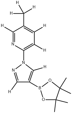 5-(methyl-d3)-2-(4-(4,4,5,5-tetramethyl-1,3,2-dioxaborolan-2-yl)-1H-pyrazol-1-yl-3,5-d2)pyridine-3,4,6-d3 Struktur