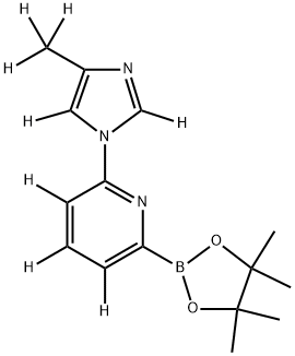 2-(4-(methyl-d3)-1H-imidazol-1-yl-2,5-d2)-6-(4,4,5,5-tetramethyl-1,3,2-dioxaborolan-2-yl)pyridine-3,4,5-d3 Struktur