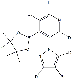 3-(4-bromo-1H-pyrazol-1-yl-3,5-d2)-4-(4,4,5,5-tetramethyl-1,3,2-dioxaborolan-2-yl)pyridine-2,5,6-d3 Struktur