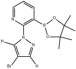 2-(4-bromo-1H-pyrazol-1-yl-3,5-d2)-3-(4,4,5,5-tetramethyl-1,3,2-dioxaborolan-2-yl)pyridine Struktur