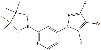 4-(4-bromo-1H-pyrazol-1-yl-3,5-d2)-2-(4,4,5,5-tetramethyl-1,3,2-dioxaborolan-2-yl)pyridine Struktur