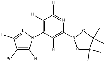 4-(4-bromo-1H-pyrazol-1-yl-3,5-d2)-2-(4,4,5,5-tetramethyl-1,3,2-dioxaborolan-2-yl)pyridine-3,5,6-d3 Struktur