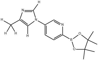 5-(4-(methyl-d3)-1H-imidazol-1-yl-2,5-d2)-2-(4,4,5,5-tetramethyl-1,3,2-dioxaborolan-2-yl)pyridine Struktur