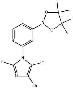 2-(4-bromo-1H-imidazol-1-yl-2,5-d2)-4-(4,4,5,5-tetramethyl-1,3,2-dioxaborolan-2-yl)pyridine Struktur