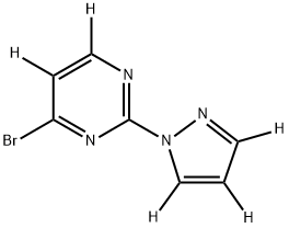 4-bromo-2-(1H-pyrazol-1-yl-d3)pyrimidine-5,6-d2 Struktur