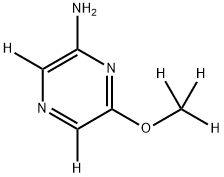 6-(methoxy-d3)pyrazin-3,5-d2-2-amine Struktur