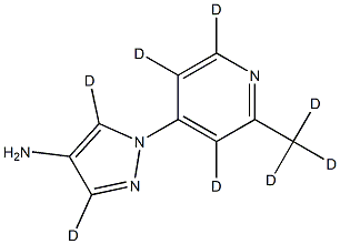 1-(2-(methyl-d3)pyridin-4-yl-3,5,6-d3)-1H-pyrazol-3,5-d2-4-amine Struktur