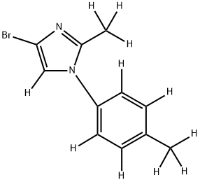 4-bromo-2-(methyl-d3)-1-(4-(methyl-d3)phenyl-2,3,5,6-d4)-1H-imidazole-5-d Struktur