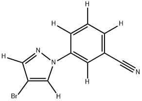 3-(4-bromo-1H-pyrazol-1-yl-3,5-d2)benzonitrile-d4 Struktur