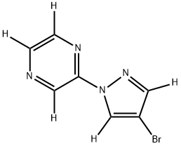 2-(4-bromo-1H-pyrazol-1-yl-3,5-d2)pyrazine-3,5,6-d3 Struktur